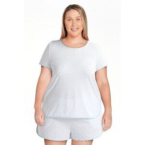 Joyspun Women's Lightweight Sleep Tee and Shorts Set, 2-Piece, Size XL CLOUD BLU